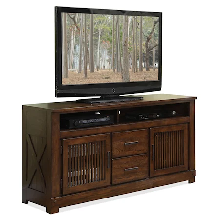2 Door TV Console with 2 Center Drawers